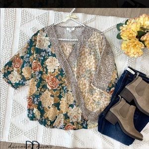 Umgee mixed print top